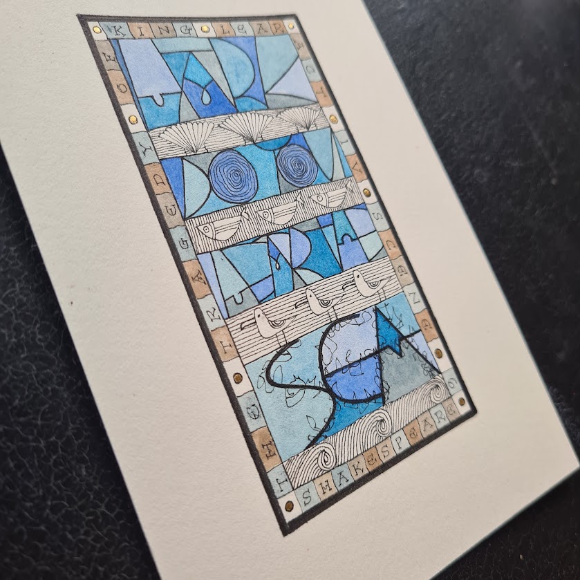 Hark – Do you hear the sea on watercolour paper with gilding